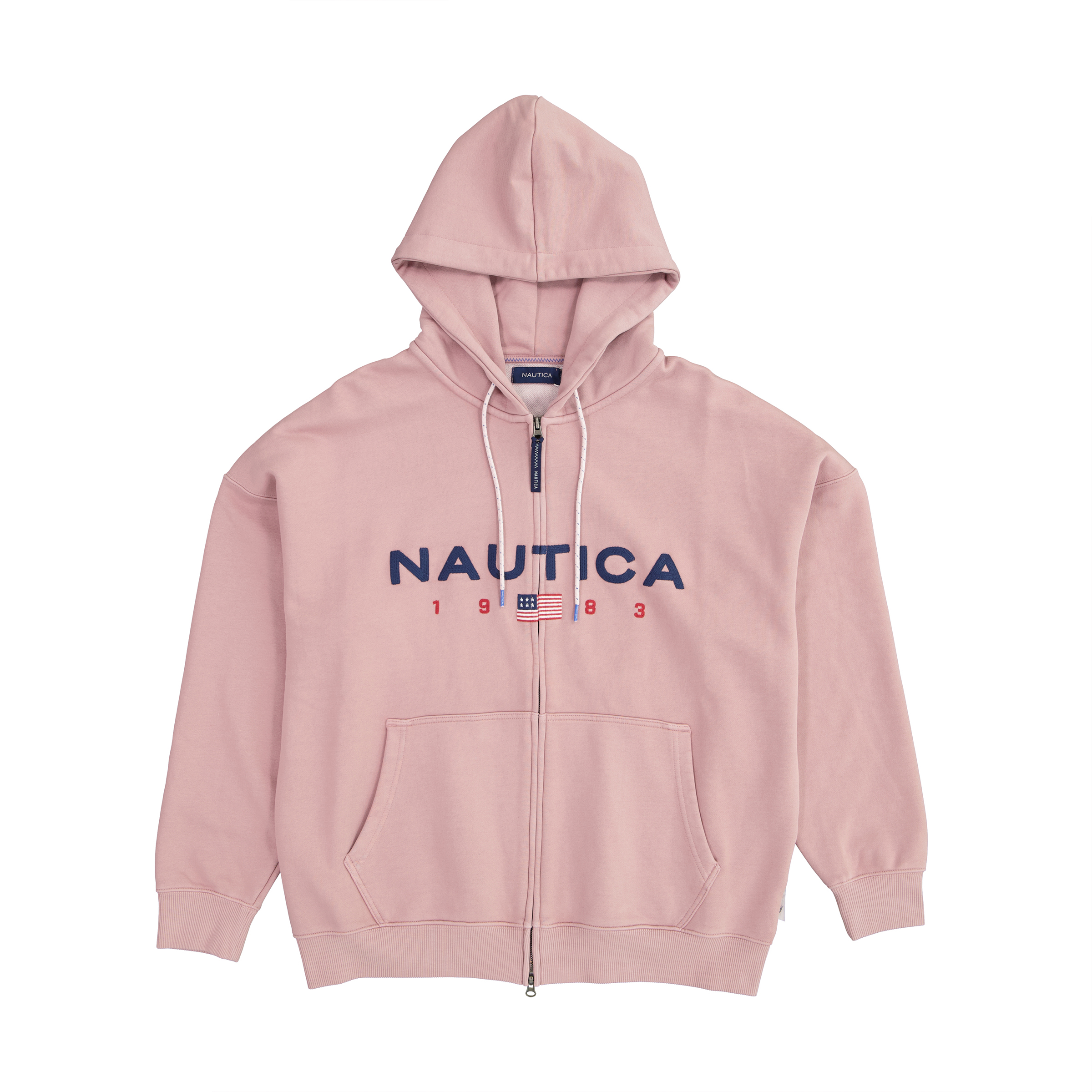 ☆ NAUTICA ☆PIGMENT 83 FLAG HOOD ZIP UP Too Big 83 Flag Hood Zip-Up Pink | SUBTYPE