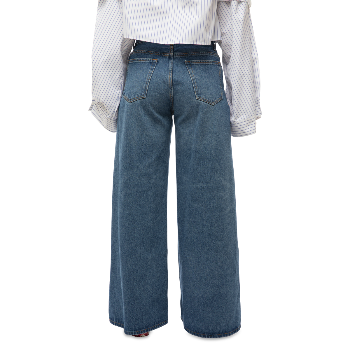 MM6 Maison Margiela 14 Oz Pintuck Flared Jeans