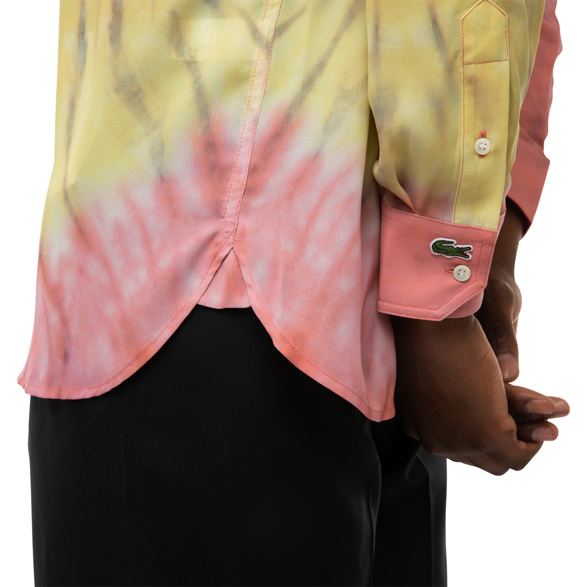 Lacoste x Ricky Regal Relaxed Fit Flowy Tie-Dye Shirt Multi Detail
