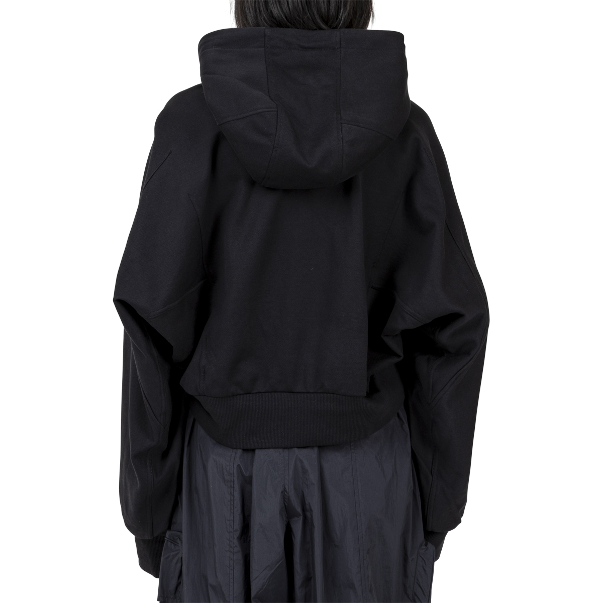 adidas Y-3 Womens Stacked Badge Cropped Hoodie