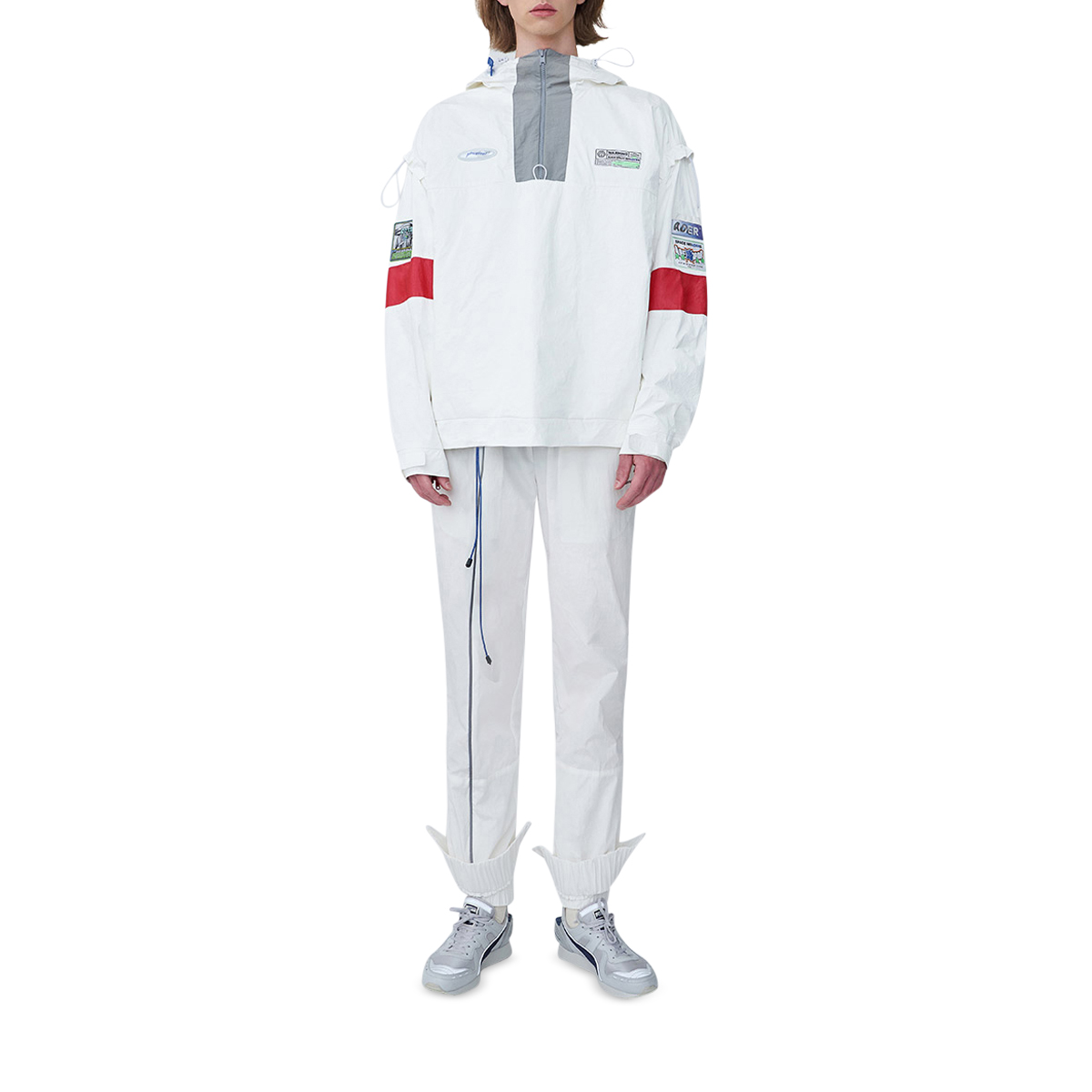 ADER Error Side Opening Anorak Jumper White Front Full Body