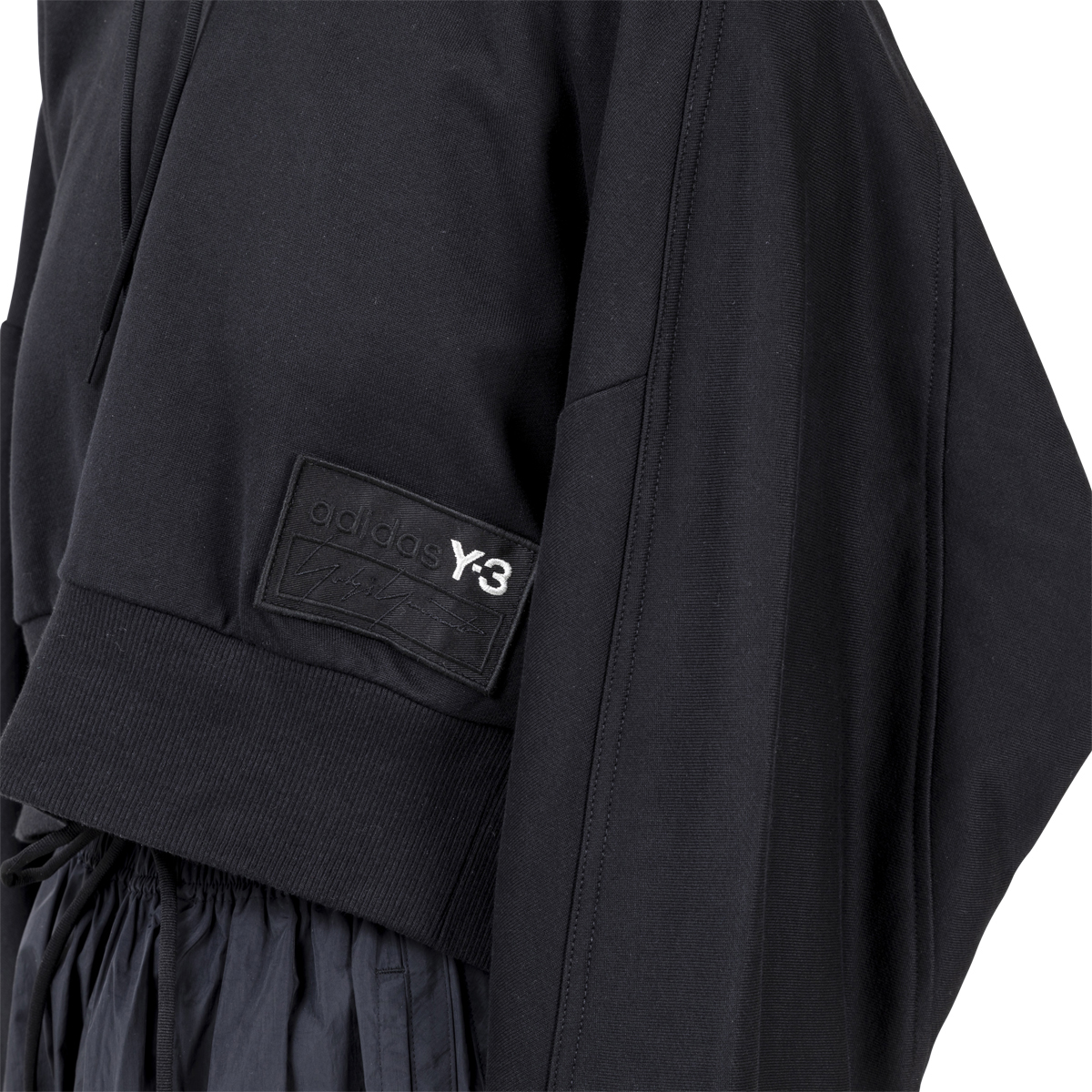 adidas Y-3 Womens Stacked Badge Cropped Hoodie