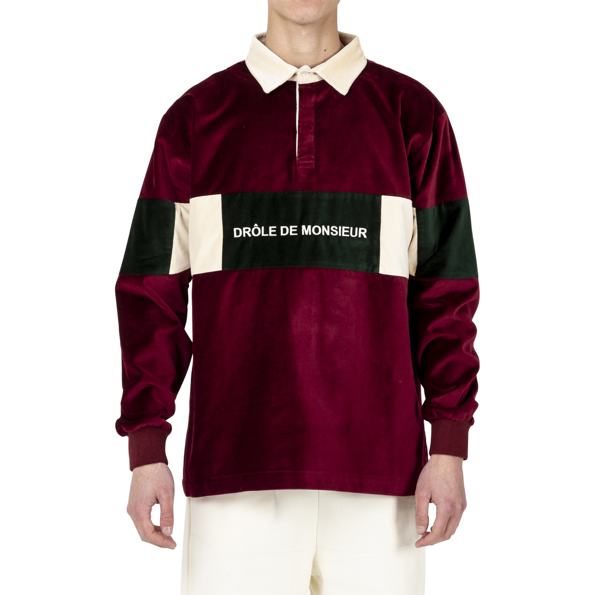 Drôle De Monsieur Velvet Paneled Poloshirt