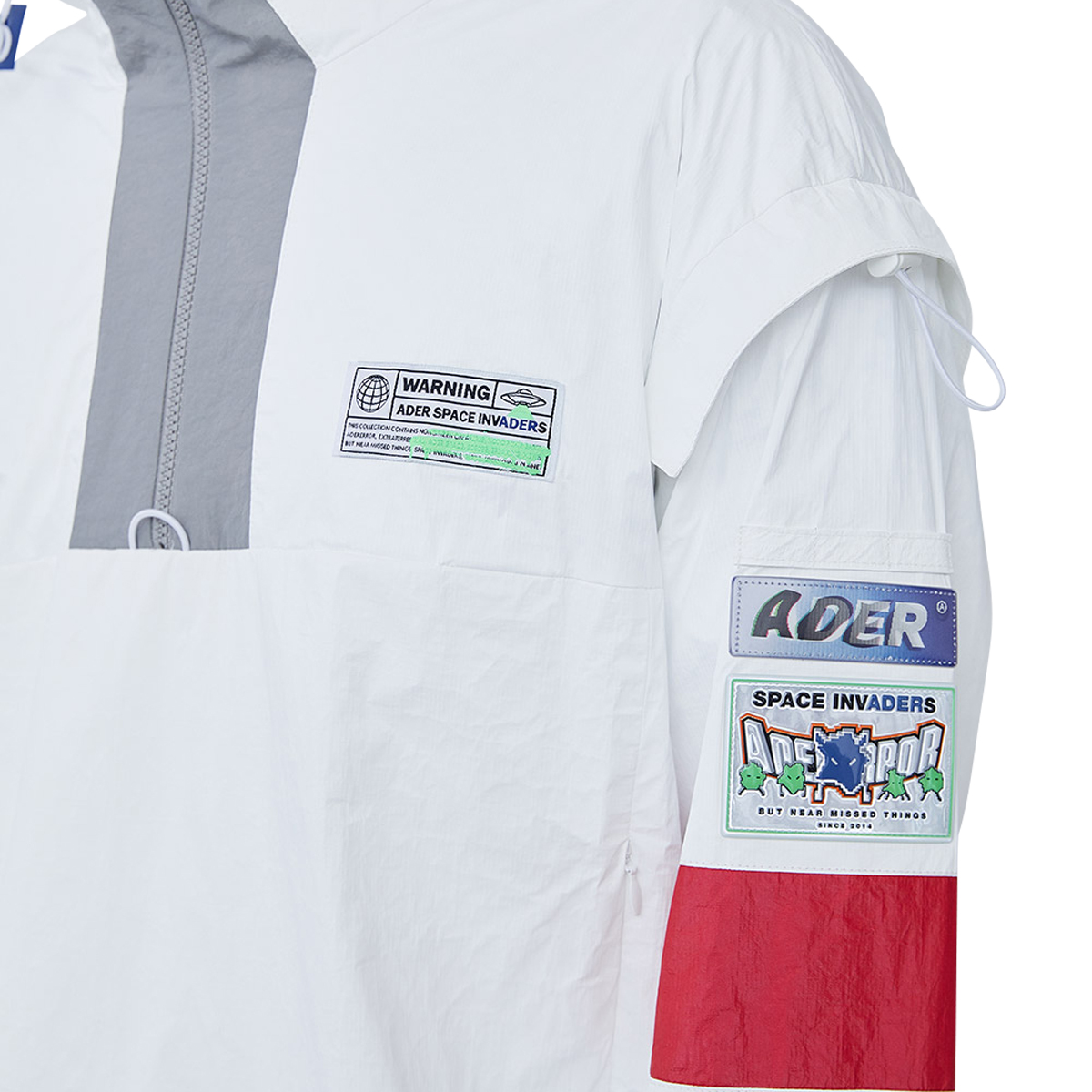 ADER Error Side Opening Anorak Jumper White Front Detail
