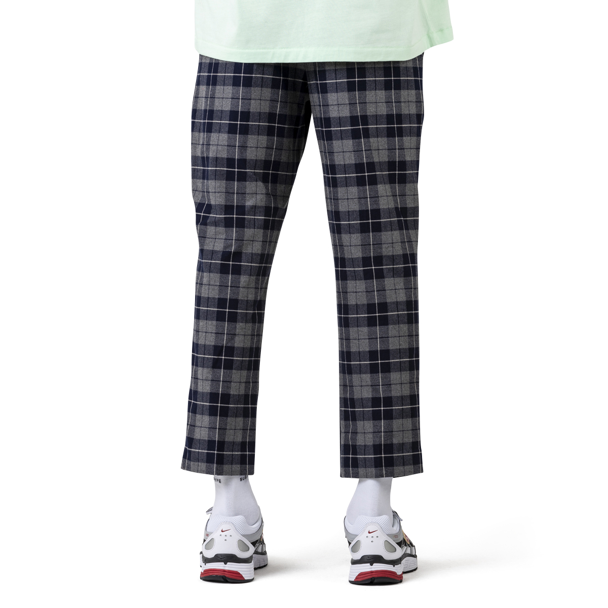 SUBTYPE CURATED Japanese Cotton Navy Stripe Check Back Pants