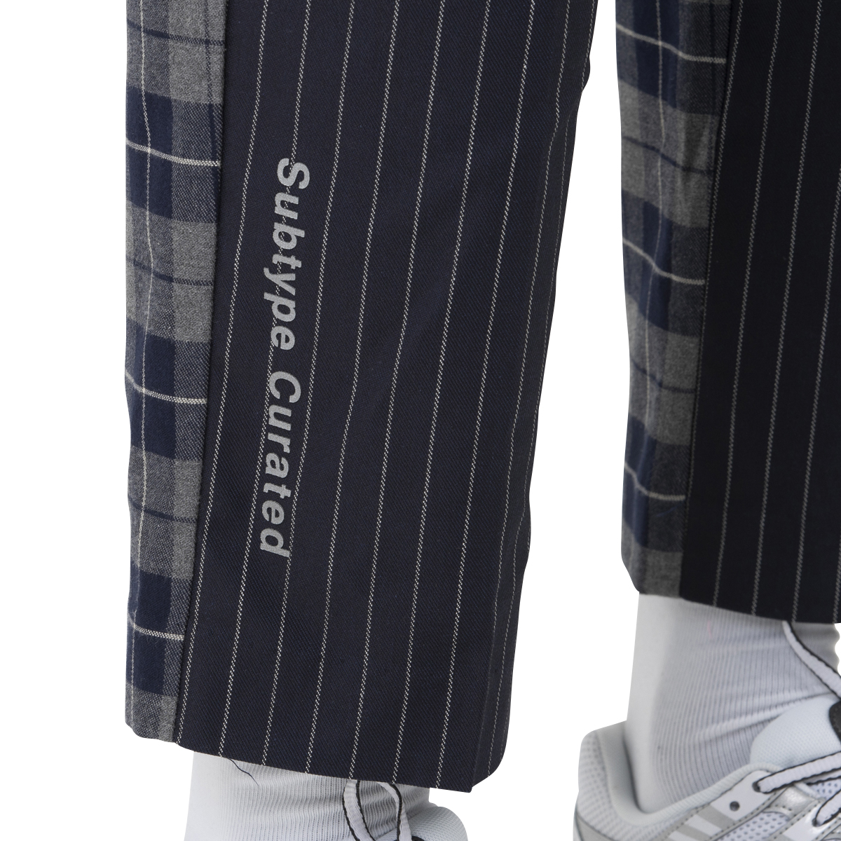 SUBTYPE CURATED Japanese Cotton Navy Stripe Check Back Pants