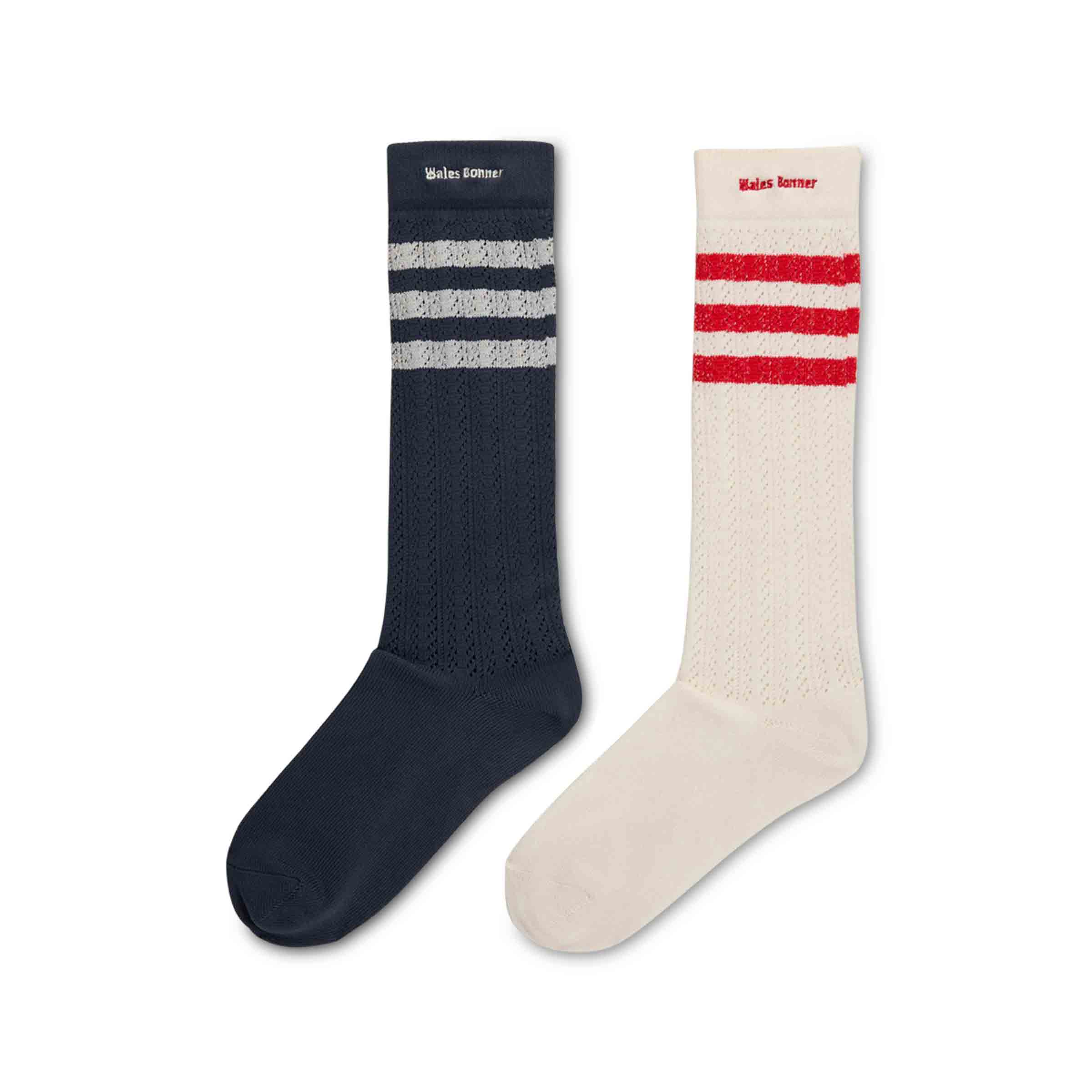 Wales Bonner Crochet Hi Sock Chalk White/Night Brown | SUBTYPE