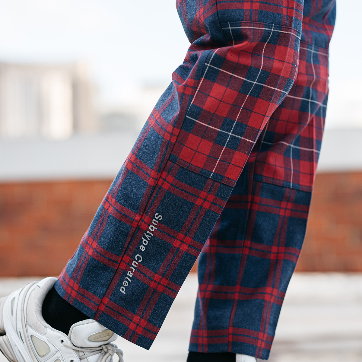 SUBTYPE CURATED Japanese Cotton Red Check Pants