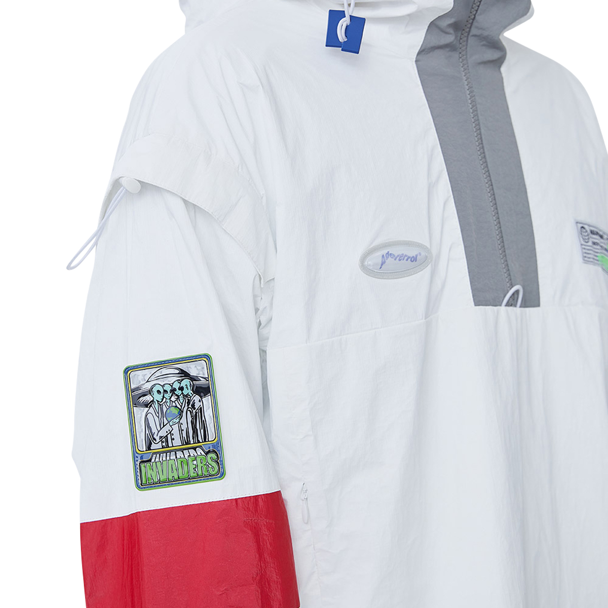 ADER Error Side Opening Anorak Jumper White Arm Details