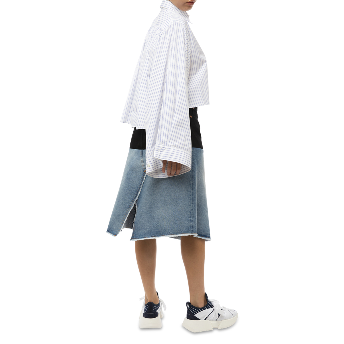 MM6 Maison Margiela 14 Oz Indigo Spliced Denim Skirt