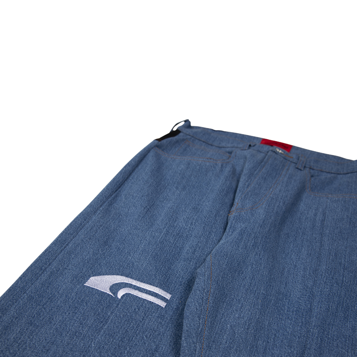 Jacob Kane Paneled Blue Logo Jean