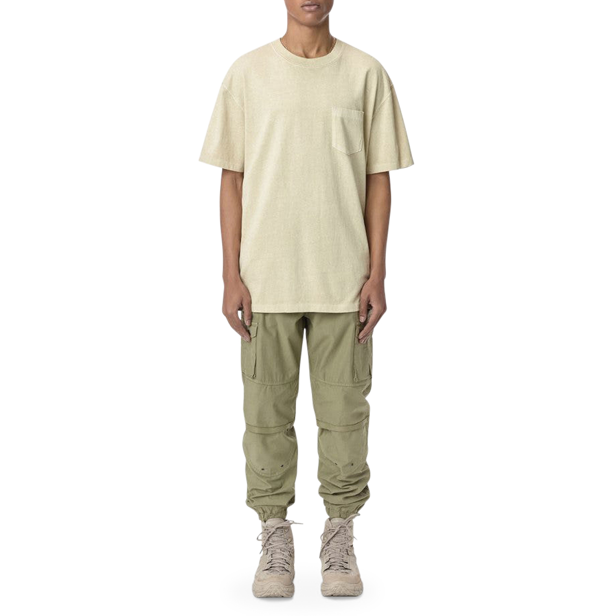 John Elliot Loose Stitch Tee Washed Dune Front Full Body