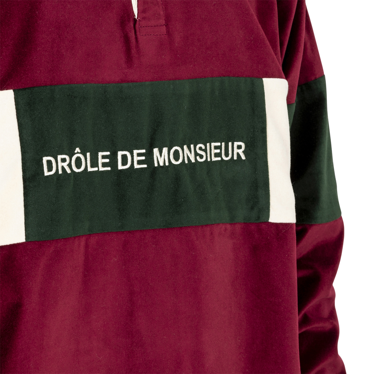 Drôle De Monsieur Velvet Paneled Poloshirt