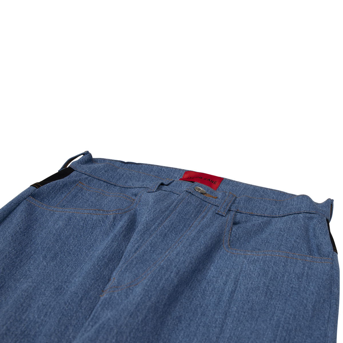 Jacob Kane Paneled Blue Logo Jean
