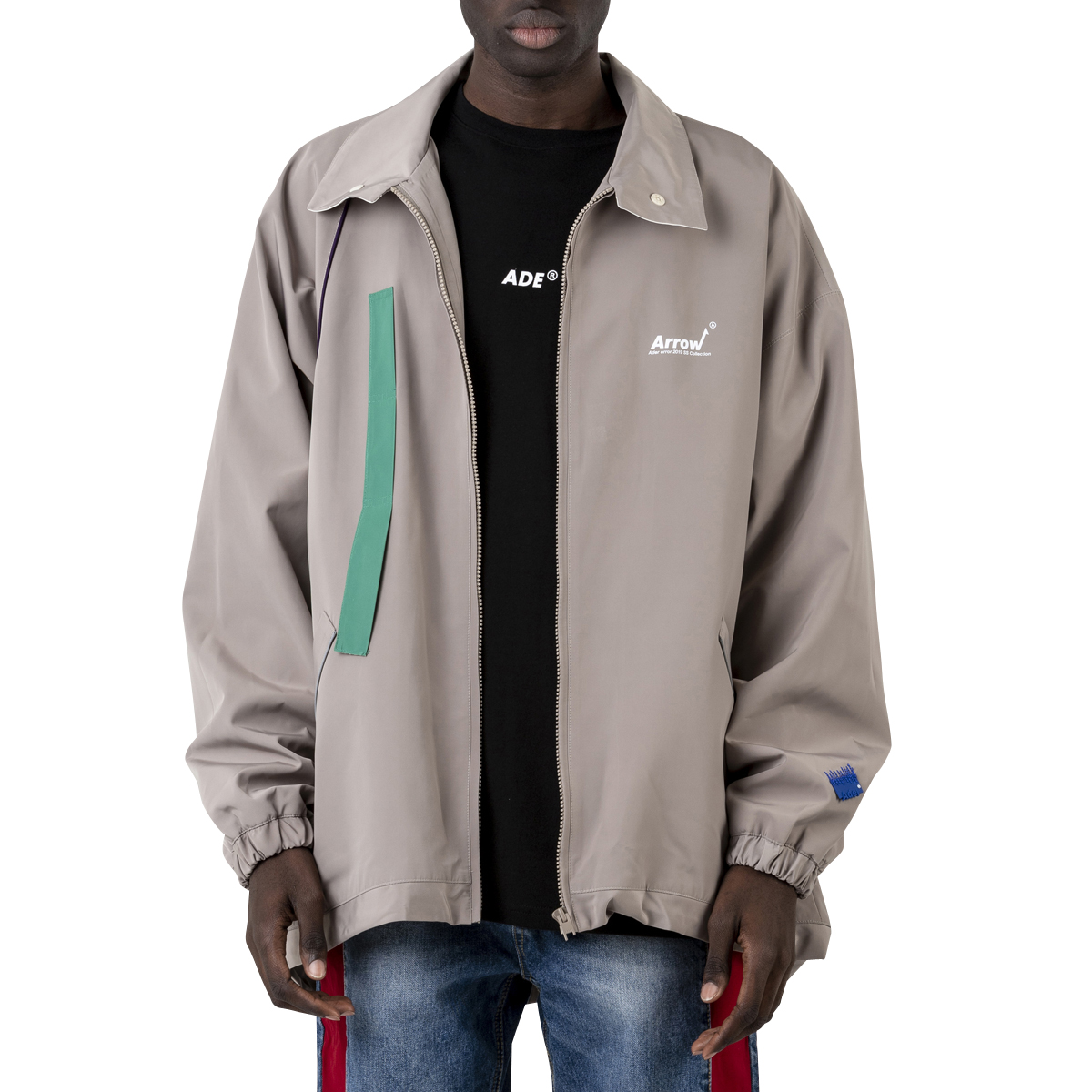 Colour Block Zip Jacket Beige | SUBTYPE