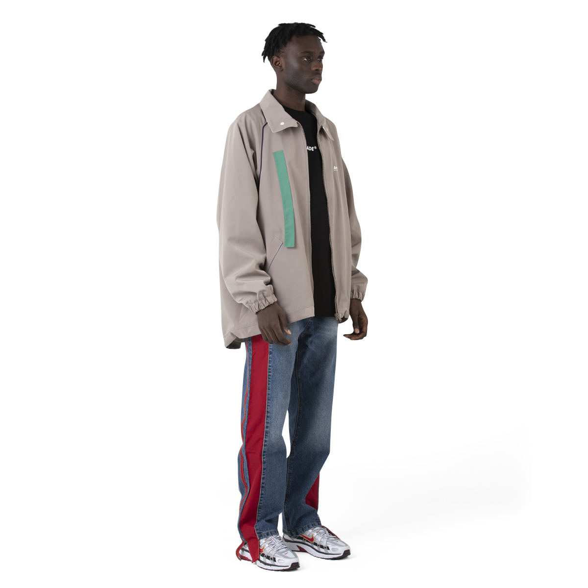 Colour Block Zip Jacket Beige | SUBTYPE