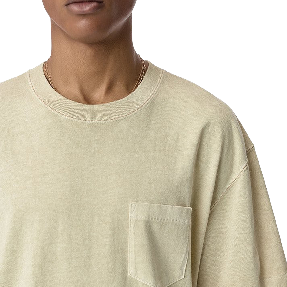 John Elliot Loose Stitch Tee Washed Dune Top Detail