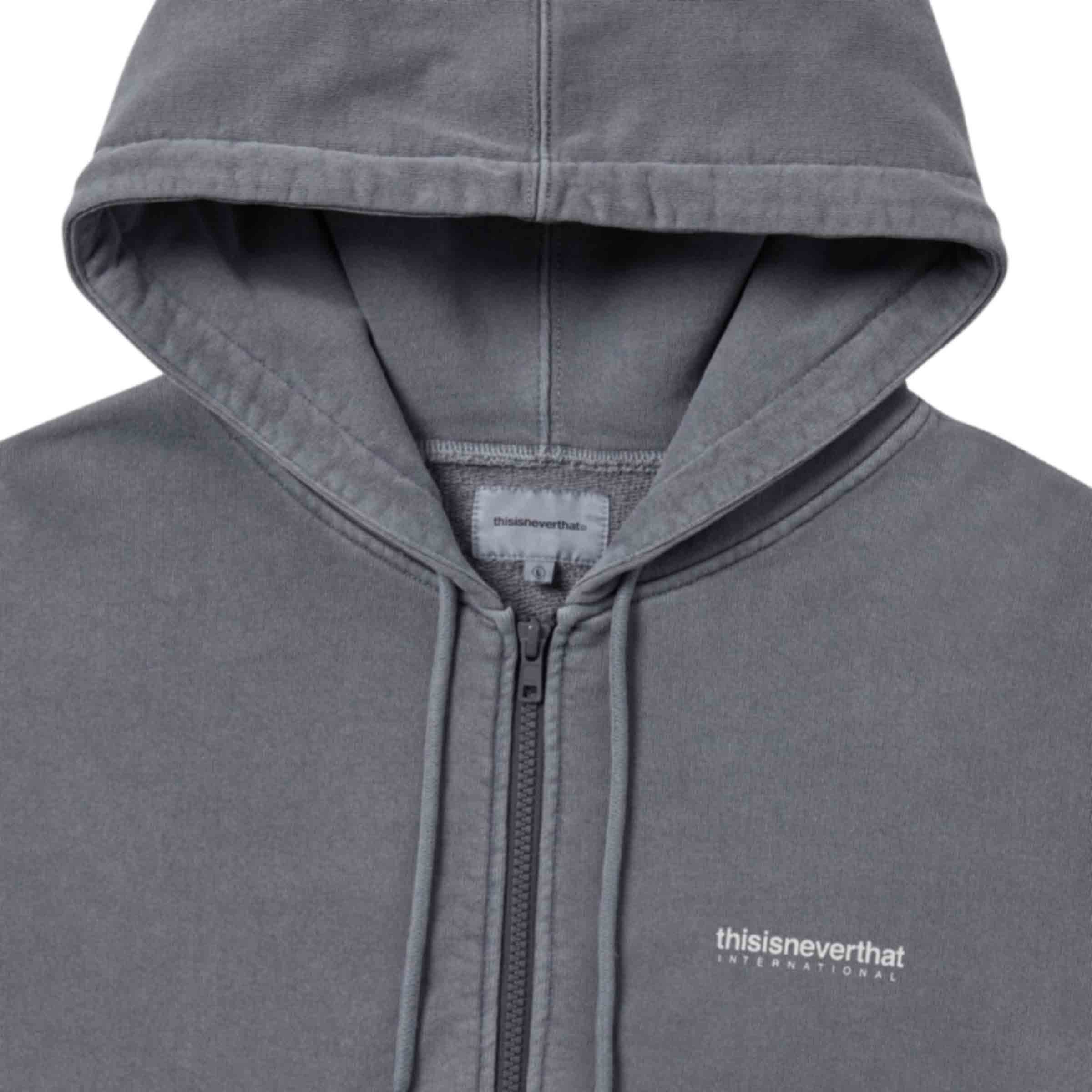 INTL. Logo Zip Up Hoodie Off Black | SUBTYPE