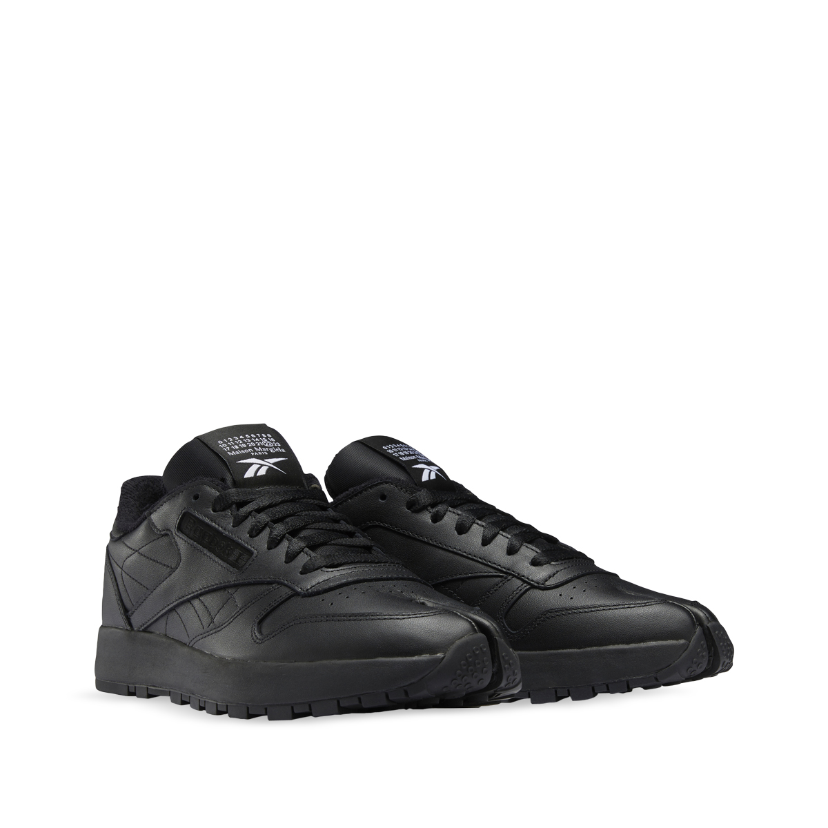 Maison Margiela X Reebok Project 0 CL Classic Leather Tabis Black Angle