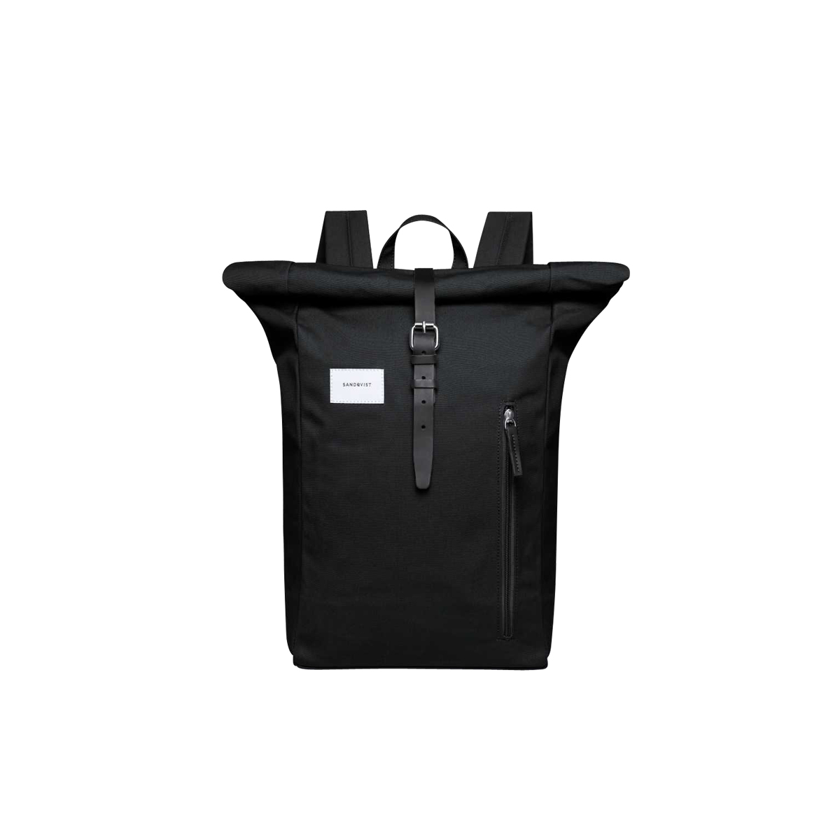 Sandqvist Dante Backpack - Black with Black Leather | Subtype