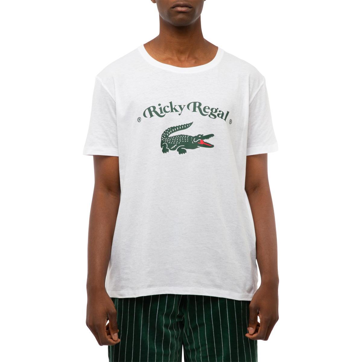 Lacoste x Ricky Regal Loose Neck Print Cotton T-shirt White Front