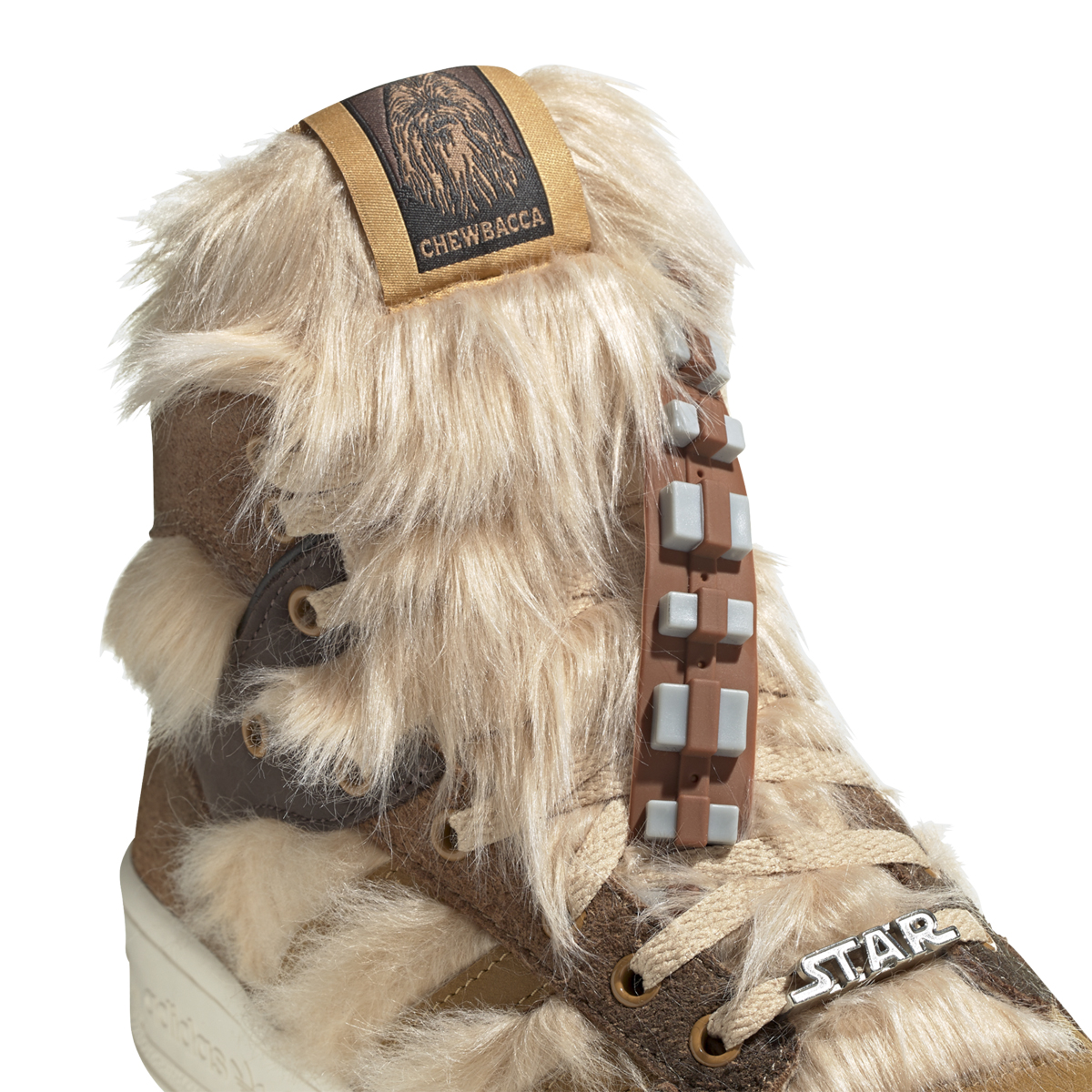 adidas Rivalry Hi Star Wars 'Chewbaca' Raw Desert/Mesa/Chalk White Top Detail