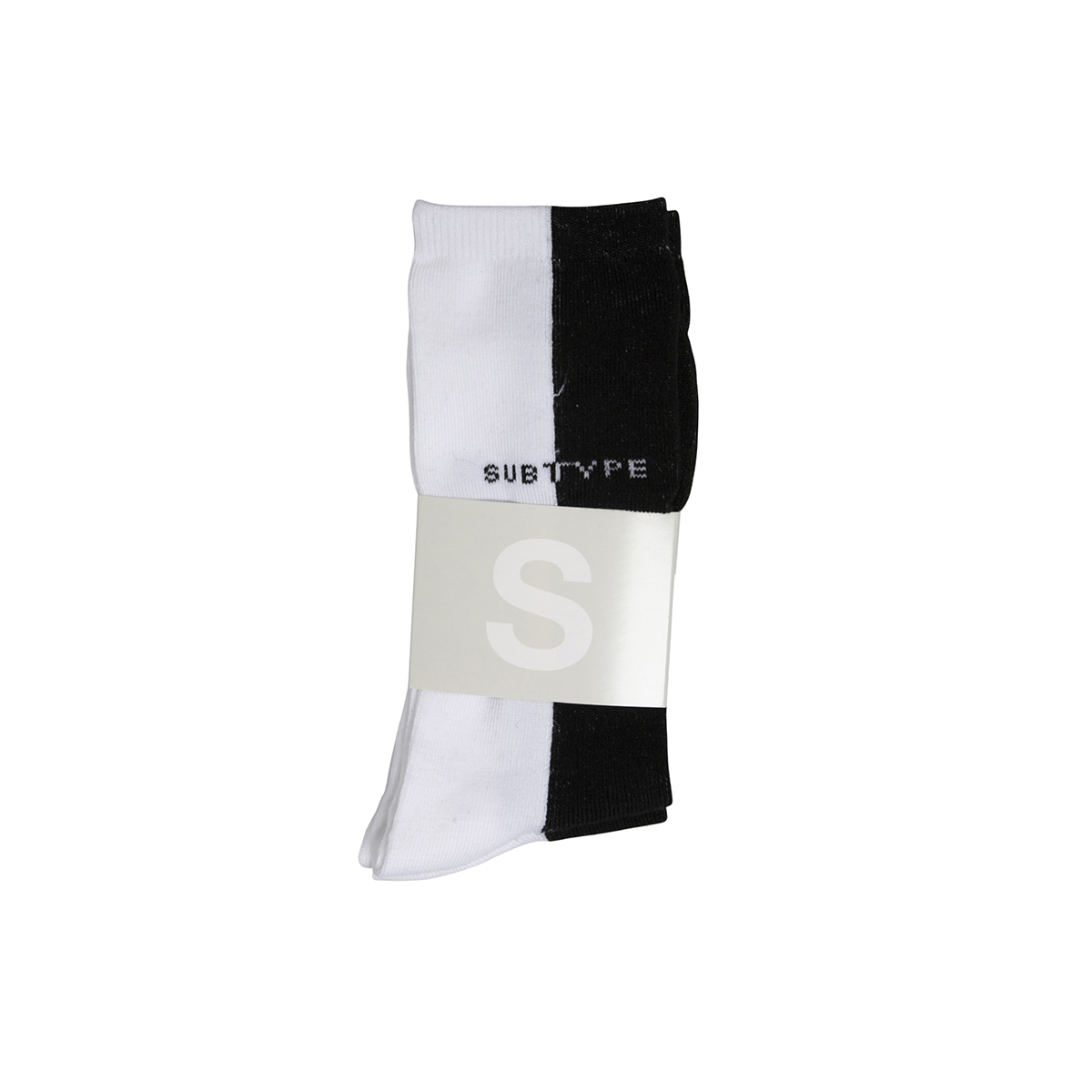 SUBTYPE CURATED Two-Tone Crew Sock Black/White 2-Pack