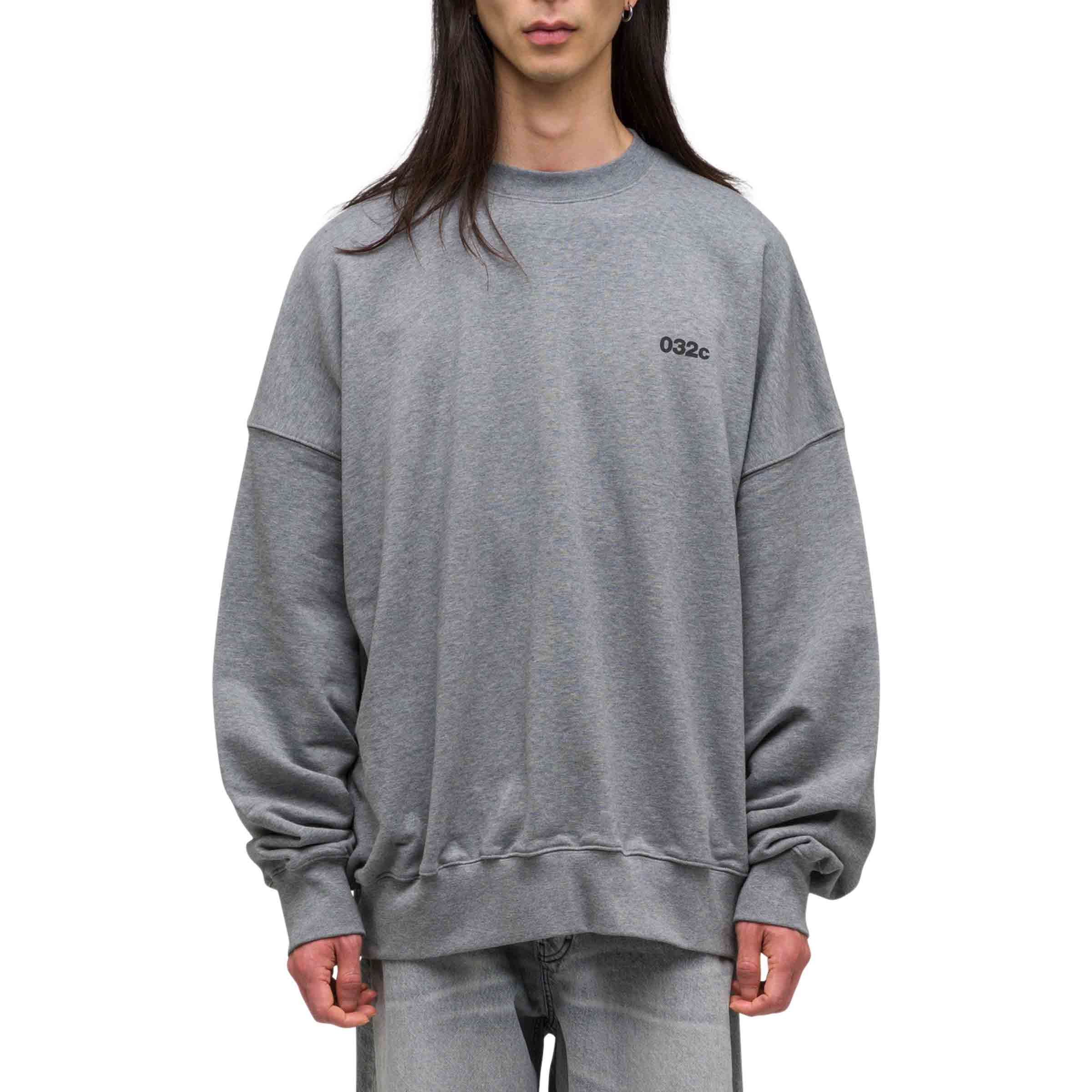 【032C】\"MULTI-MEDIA\" BUBBLE CREWNECK GREY MELANGE 032c 'Multi-Media' Bubble Crewneck | Apparel » Buy online now!