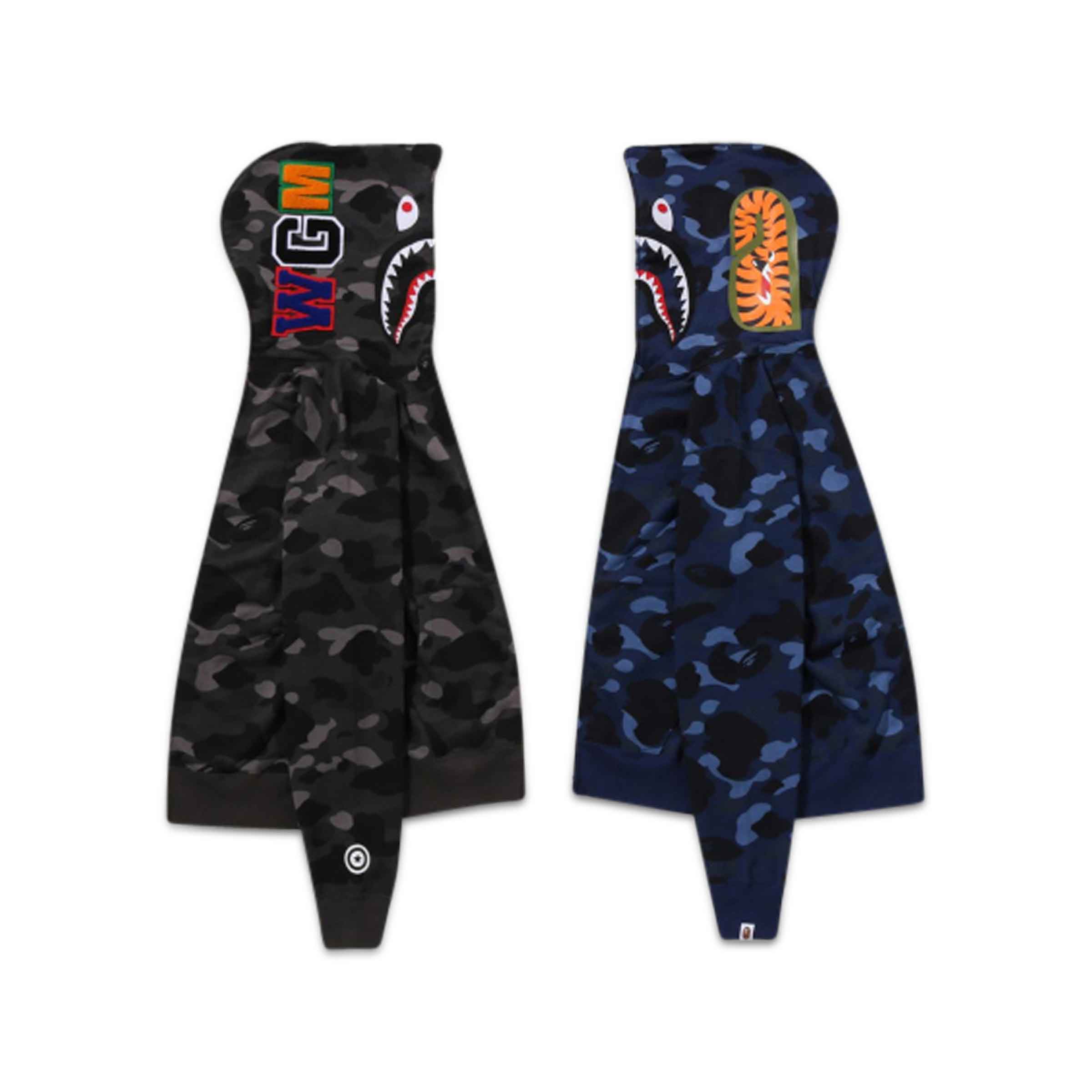 トップス BAPE Color Camo Separate Shark FZ Hoodie Color Camo Separate Shark FZ Hoodie BLACK X NAVY | SUBTYPE