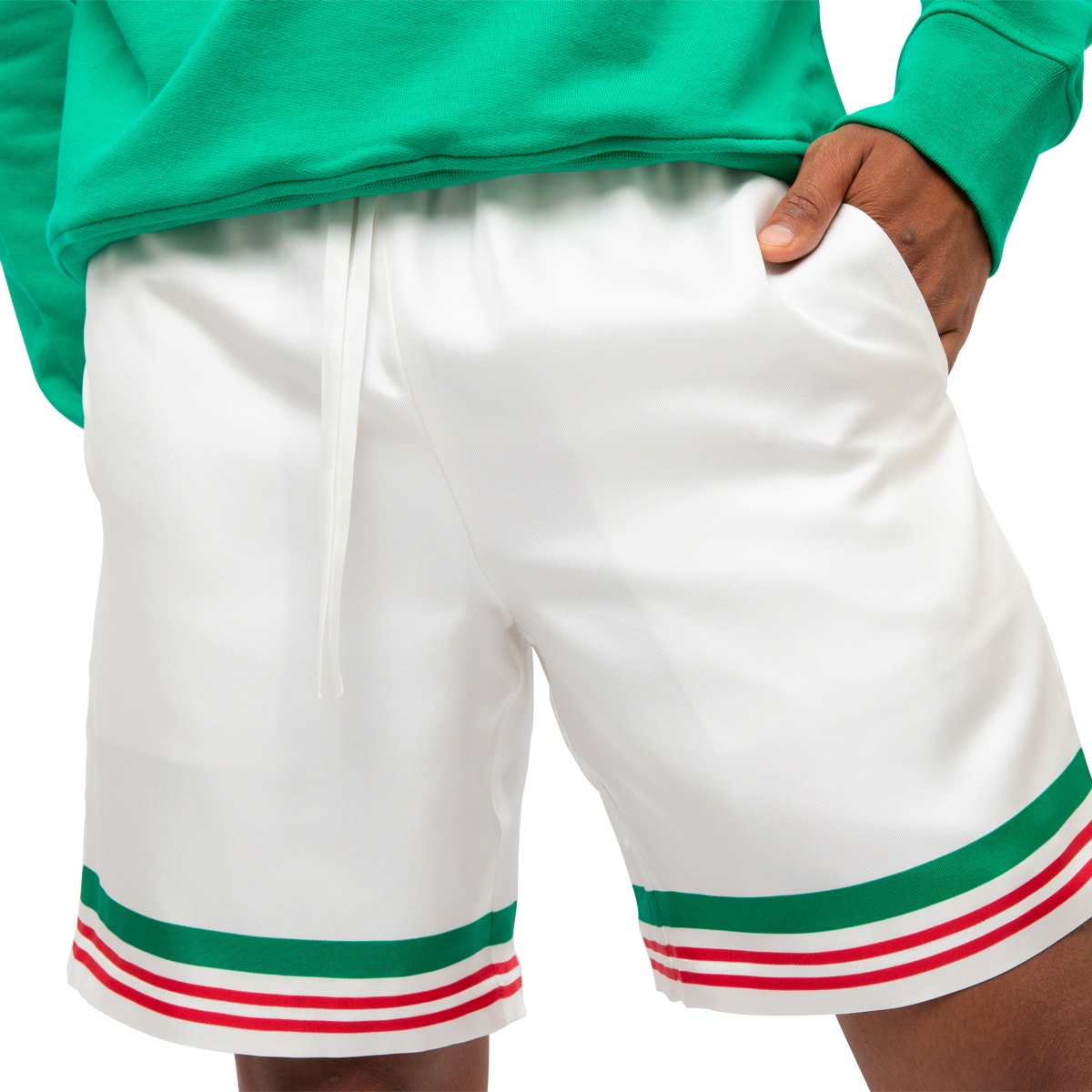 Casablanca Tennis Stripe Silk Short