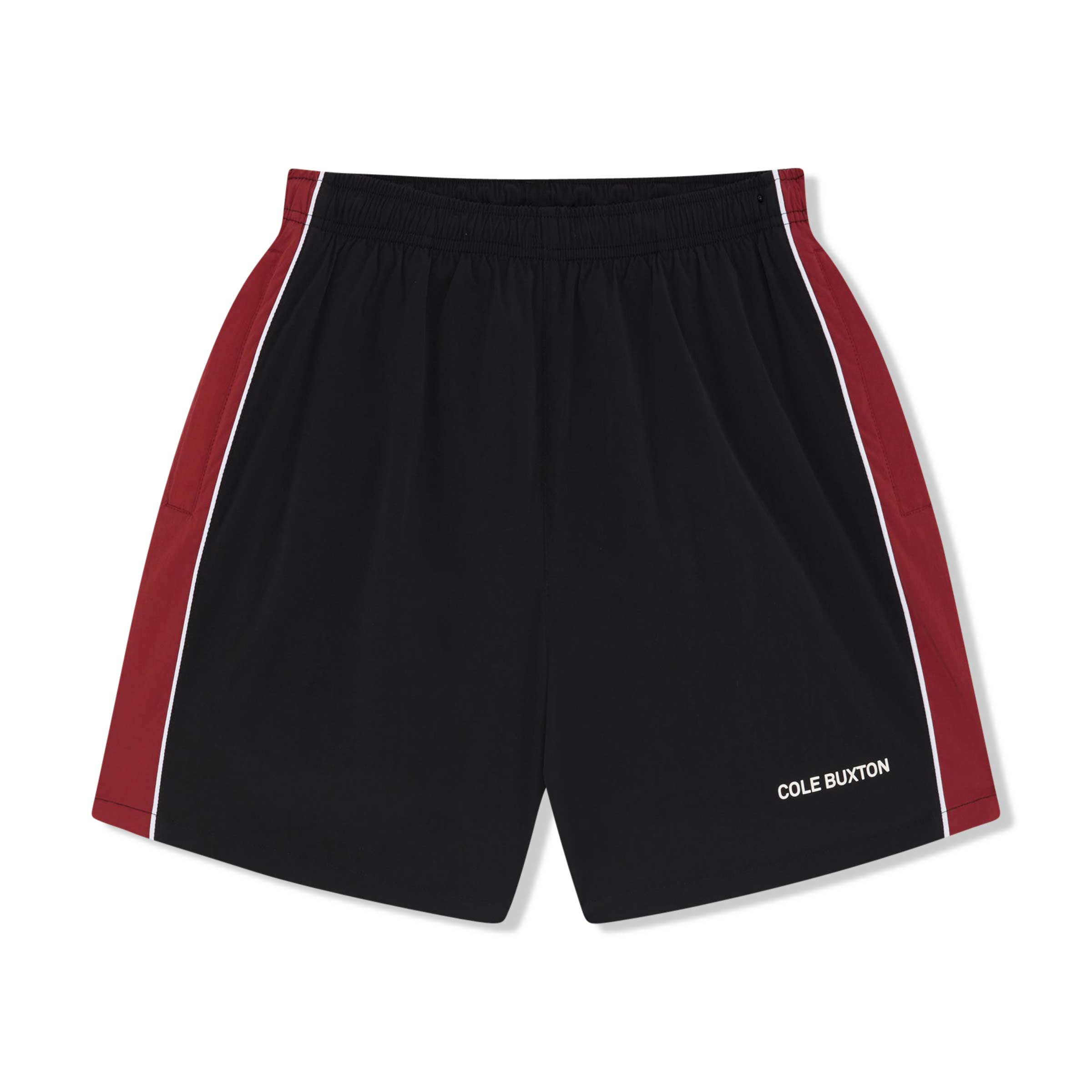 Contrast Tape Swim Shorts Black/Red | SUBTYPE