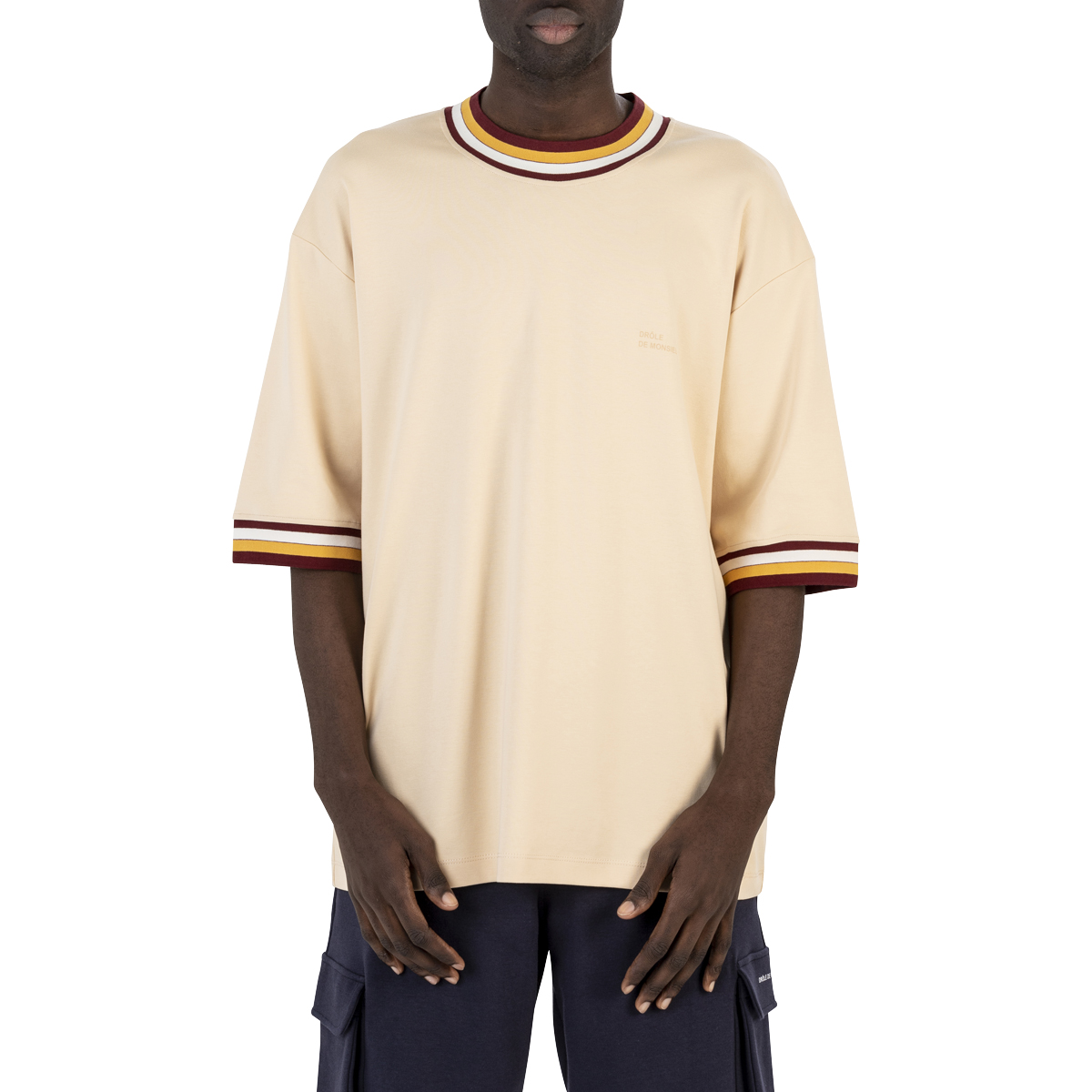 Drole De Monsieur Striped Collar T-Shirt