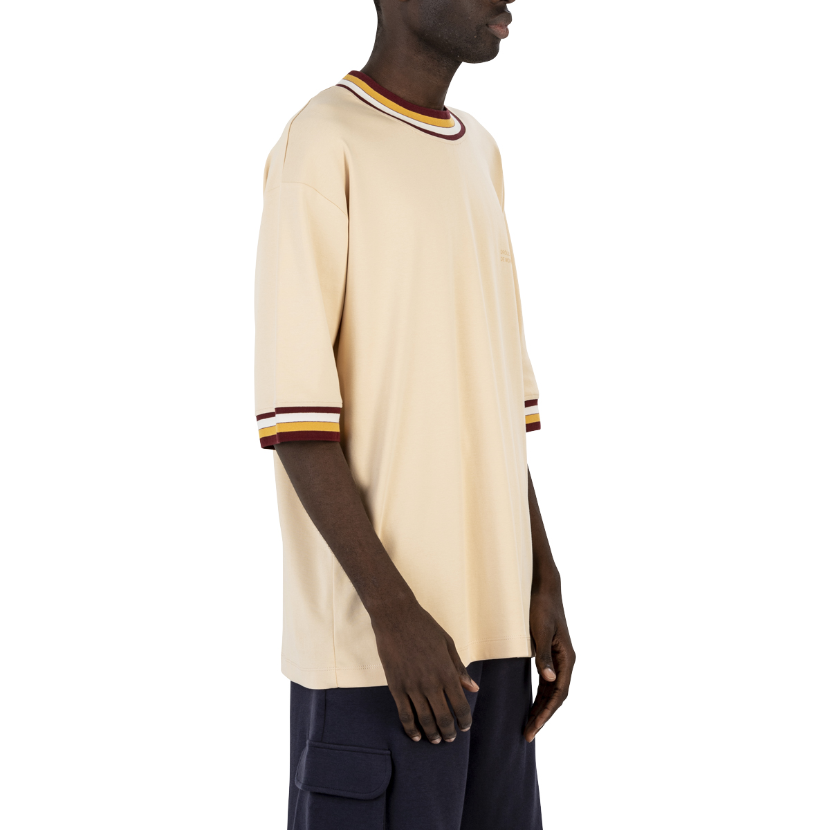 Drole De Monsieur Striped Collar T-Shirt