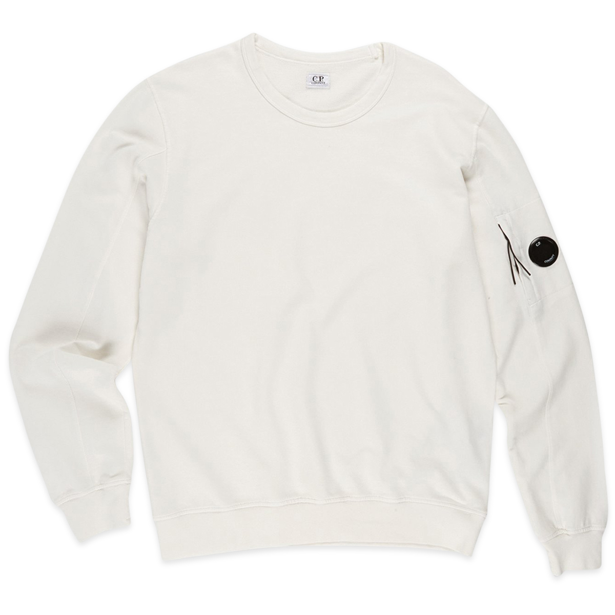 CP Company Garment Dyed Light Fleece Lens Crew Sweater